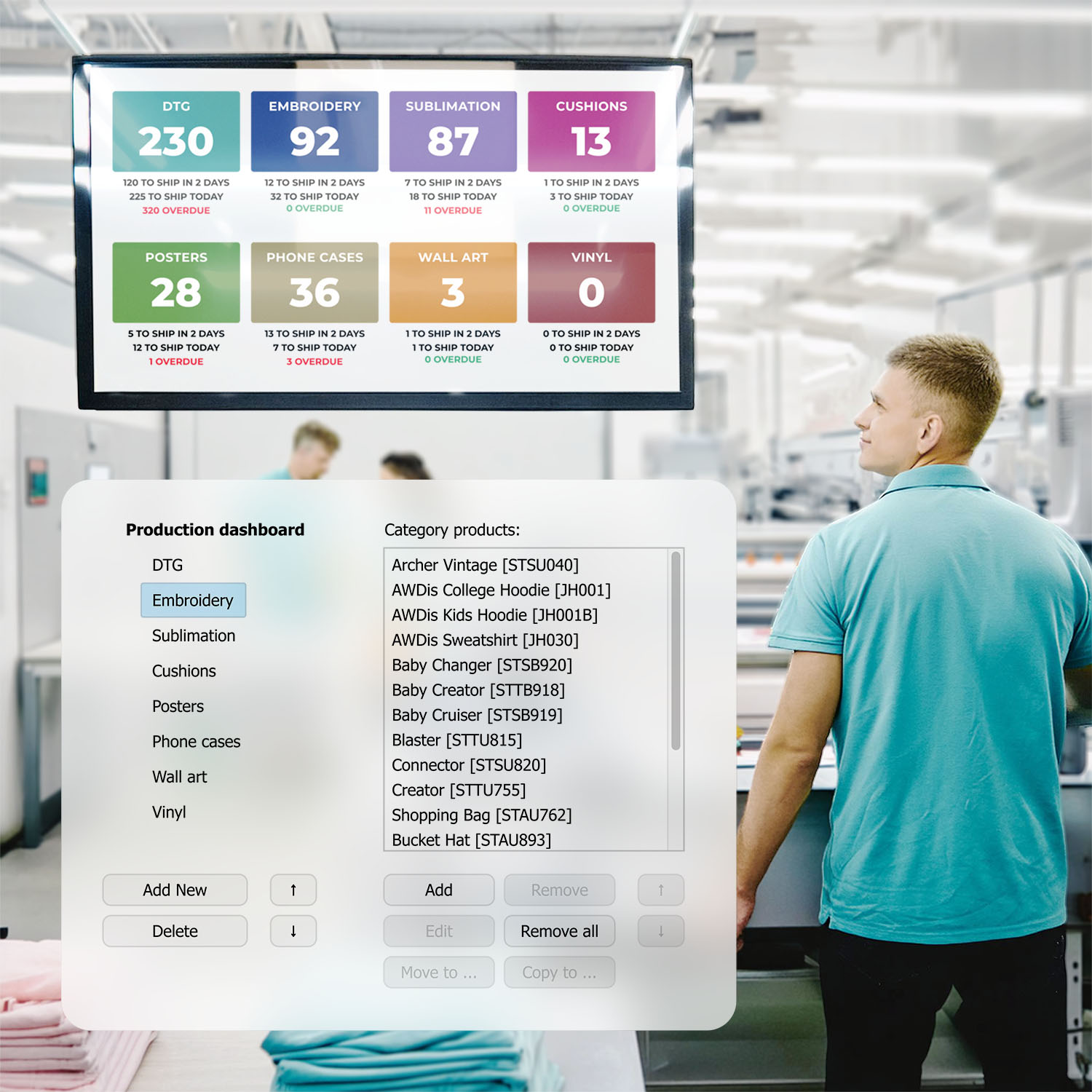 Production dashboard